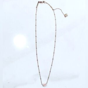 Kendra Scott Mini Elisia Gold Necklace in Pink Opal